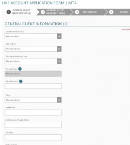 live account application form