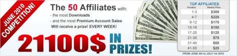 $ 21100 in prizes from SharingMatrix in June 2010 competition. Join Sharing Matrix and earn on file hosting!